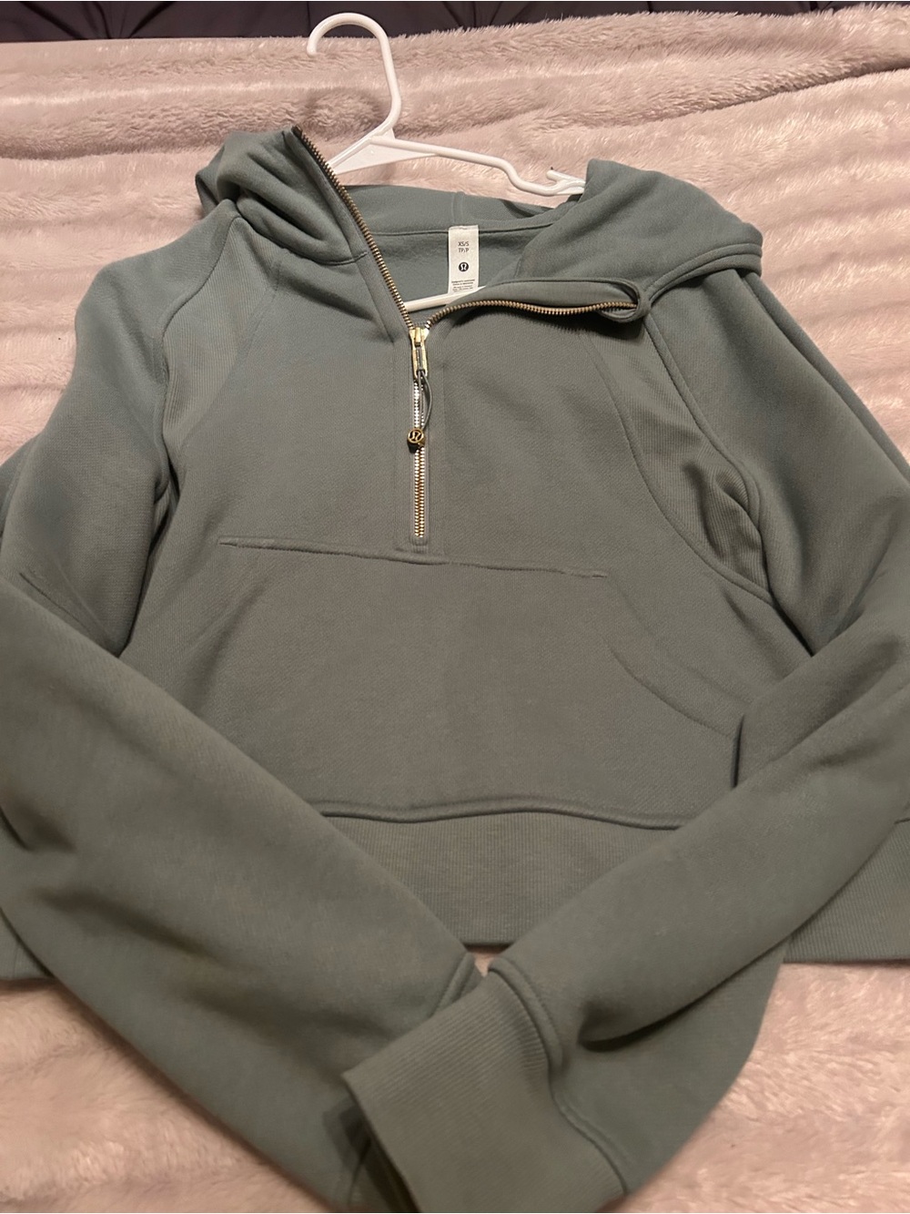 Lululemon Cropped Scuba Cropped Half-Zip Hoodie in Crater Blue - Women XS/S - Picture 2 of 3